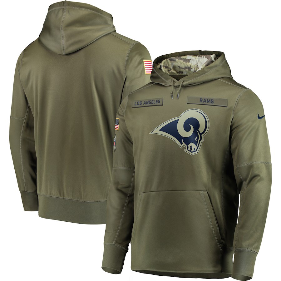 Men Los Angeles Rams Nike Olive Salute To Service KO Performance Hoodie Green->tampa bay buccaneers->NFL Jersey